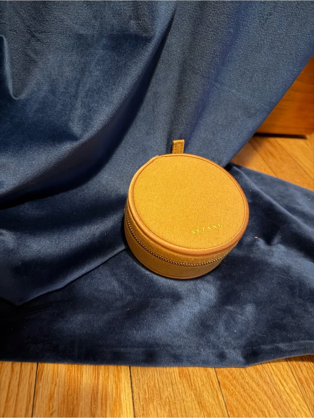 Sézane Round Mustard Jewelry Pouch